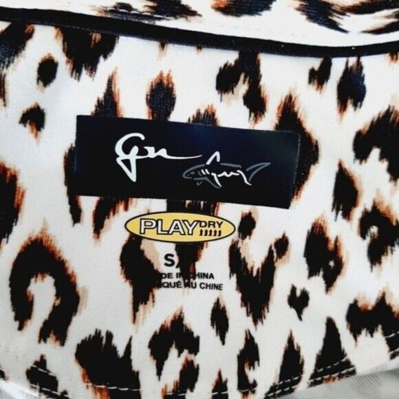 GREG NORMAN PLAYDry Golf Shirt Animal Jaguar Print Sz S - Picture 7 of 8
